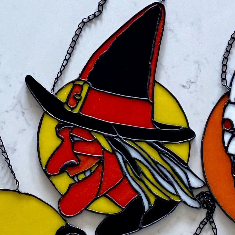 Vintage witch suncatcher (made to order)